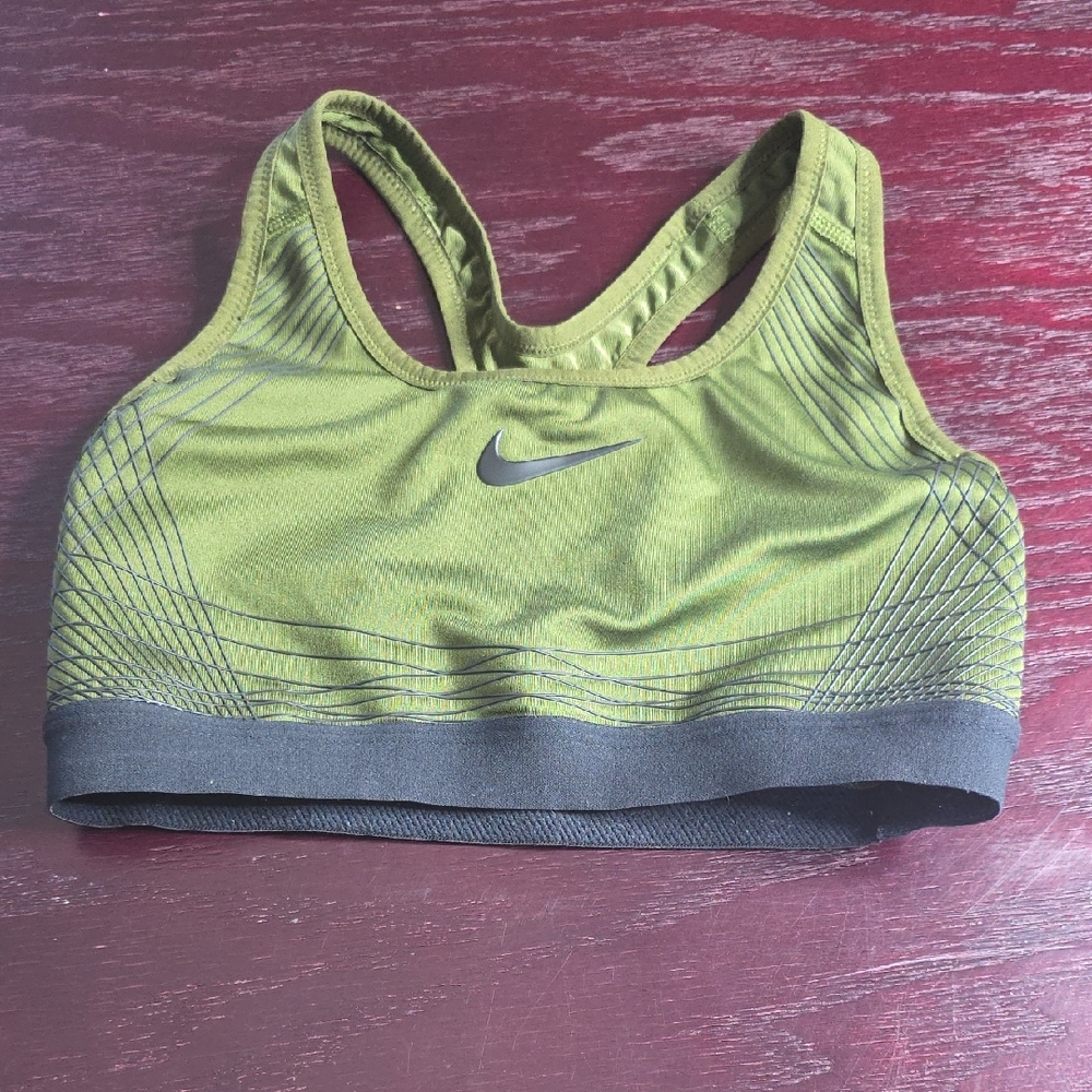 Nike Women's Olive Green/Black Racerback Sports Bra